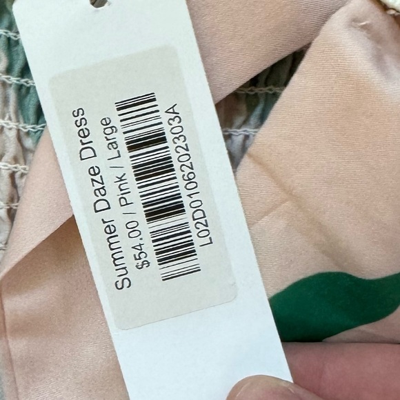 Pink and Green Halter Dress - Picture 4 of 4